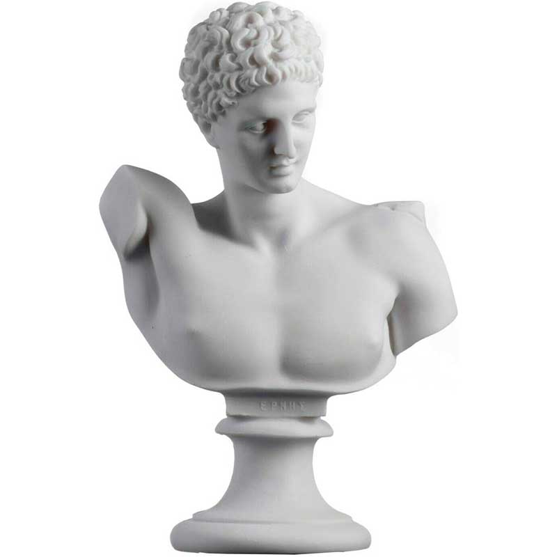 busto-hermes Representación contemporánea del dios Hermes como mensajero del Olimpo.
